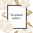Merci &eacute;l&eacute;gant avec des fleurs dor&eacute;es